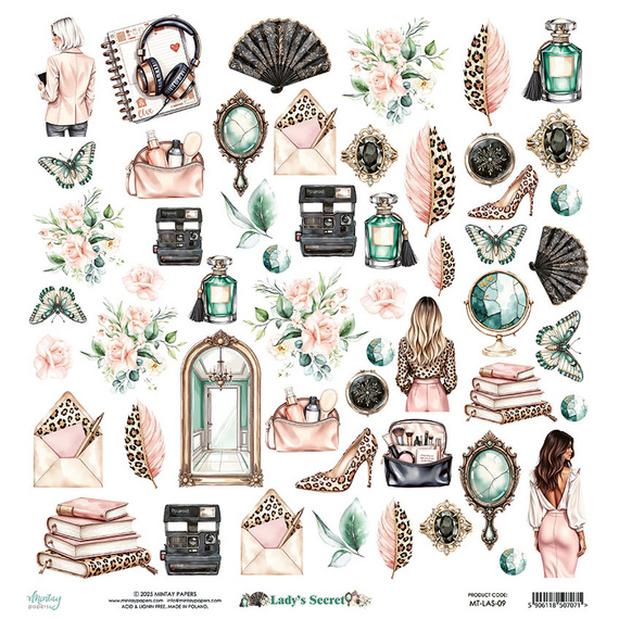 30x30 scrapbooking paper cut-out elements - Mintay - Lady's Secret