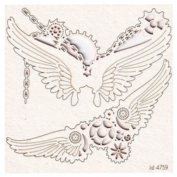 Chipboard - Small wings in chains - Steampunk