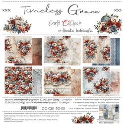 Set of scrapbooking papers 30x30 - Craft o'clock - Timeless Grace