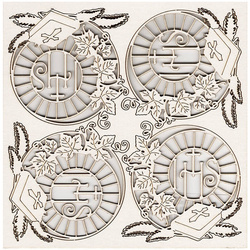 Chipboard Die Cut - Decor with Bible 4 pcs - First Holy Communion 2024 - Scrapiniec