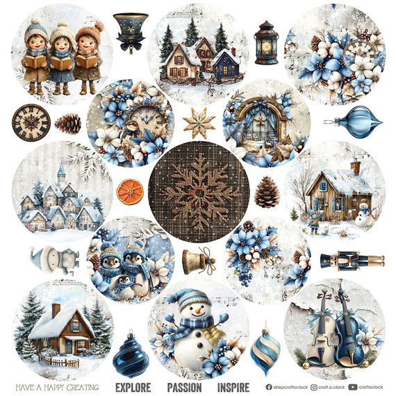 Set of scrapbooking papers 30x30 - Craft o'clock - Jolly Season