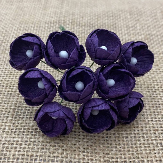 50 PURLE MULBERRY PAPER BUTTERCUPS