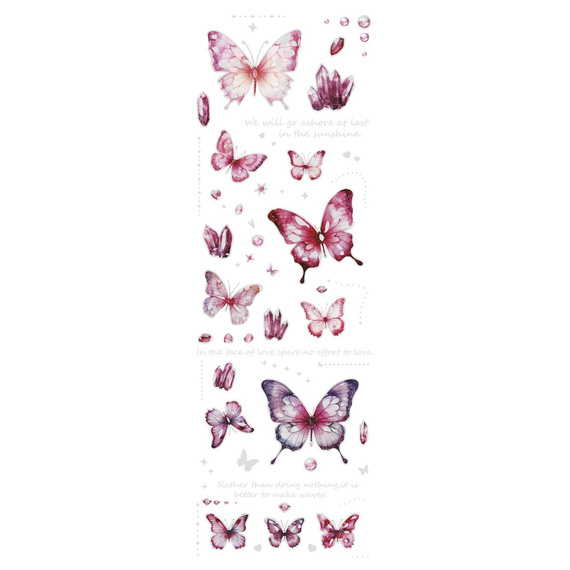 Stickers foil - Pink butterflies