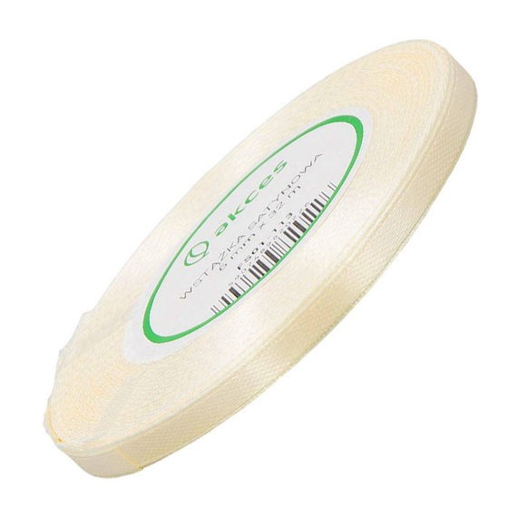 Satin ribbon light ecru 6mm - 32mb