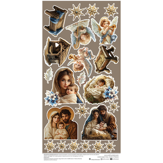 Scrapbooking paper 15x30 cm - Craft O'Clock - Extras Sheet - Jolly Season 