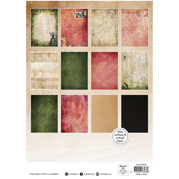 Set of A4 scrapbooking papers and elements - Vintage Christmas