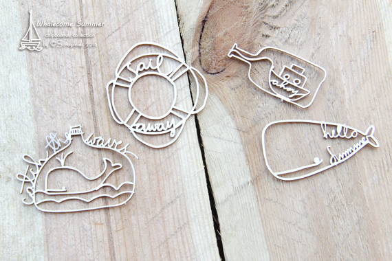 Chipboard Sail Away - Whalecome Summer