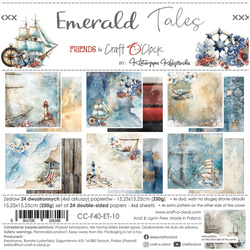 Set of scrapbooking papers 15x15 - Craft o'clock - Emerald Tales