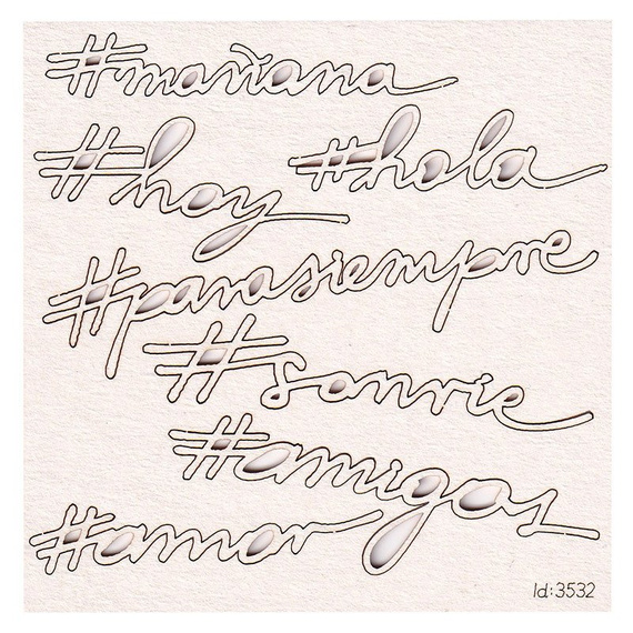 Chipboard  #para siempre (forever) - Spanish Lettering - Brush art script