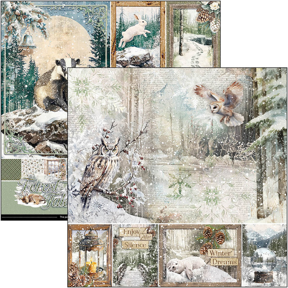 Set of scrapbooking papers 30x30cm - Paper Pad - Ciao Bella - Forest Tales
