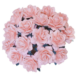 50 MULBERRY PAPER STAR ROSES 25 mm - PALE PINK
