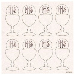 Chipboard Chalice with host - First Communion  - 6 cm (8 pcs)