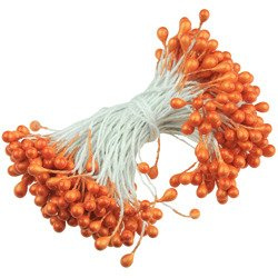 160 ORANGE DOUBLE HEAD PEARL STAMENS