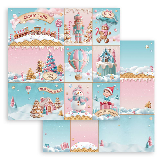 Set of 30x30 scrapbooking papers - Stamperia - Candy Christmas 