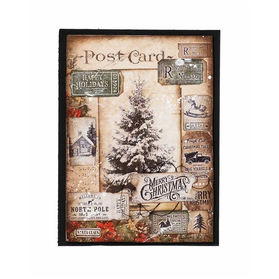 A7 set of papers with scrapbooking elements - Happy Holidays