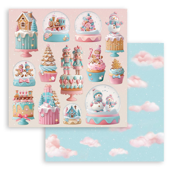 Set of 30x30 scrapbooking papers - Stamperia - Candy Christmas 