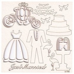 Chipboard Just Married  ornaments - wedding