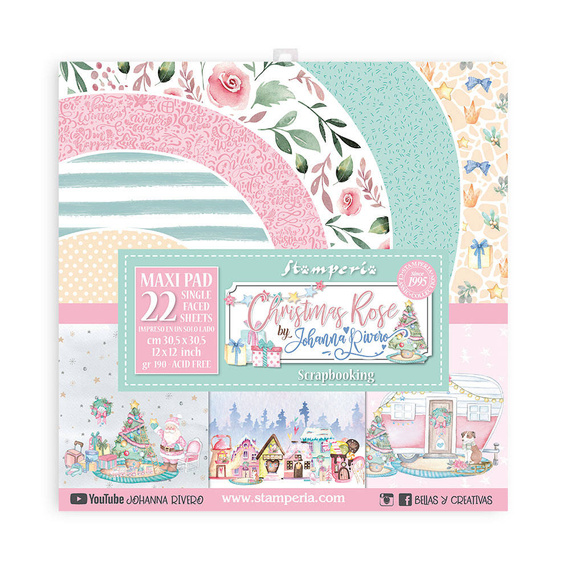 Scrapbooking Craft Papier Set for scrapbooking 30x30 - Stamperia - Christmas Rose