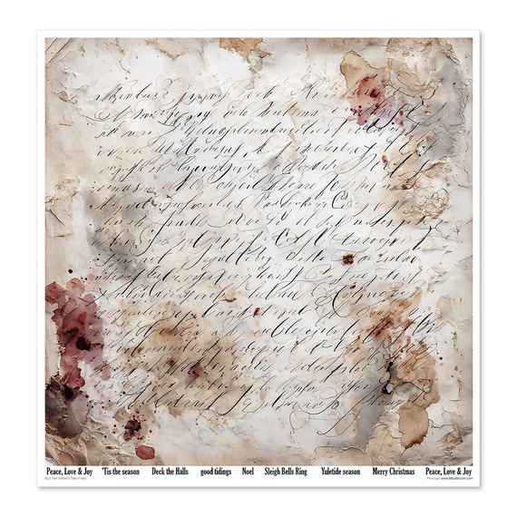 Set of scrapbooking papers 30x30 - Winter's Tale in red