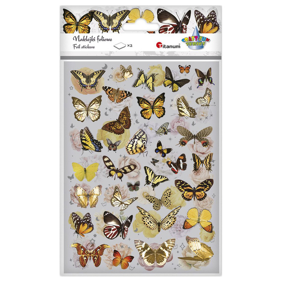 Stickers foil - Yellow butterflies and flowers
