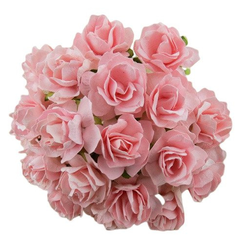 50 PALE PINK MULBERRY PAPER WILD ROSES 1¼" (30mm)