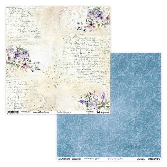 Scrapbooking Craft Papier Set for scrapbooking 30x30 - ScrapAndMe - White Roses