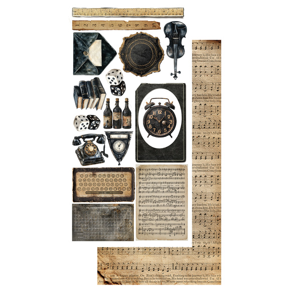 Set of 15x30 scrapbooking papers - Alchemy of Art - In silence, old times