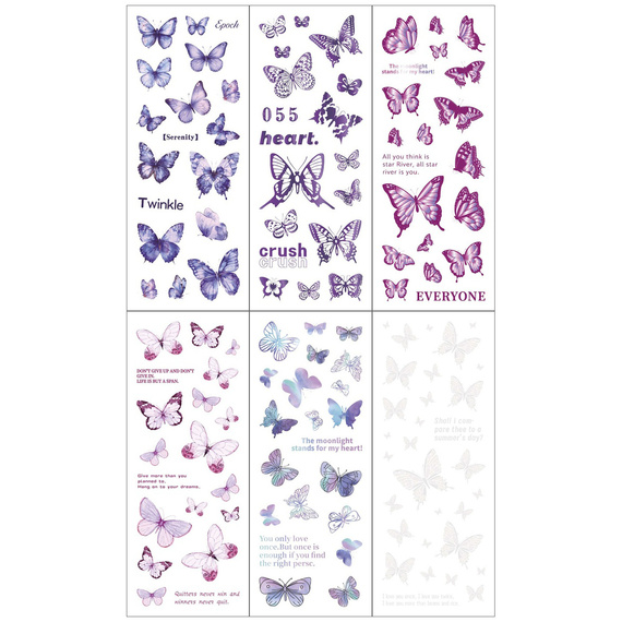 Stickers foil - Colorful butterflies