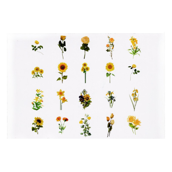 Stickers foil - Sunflowers 40pcs