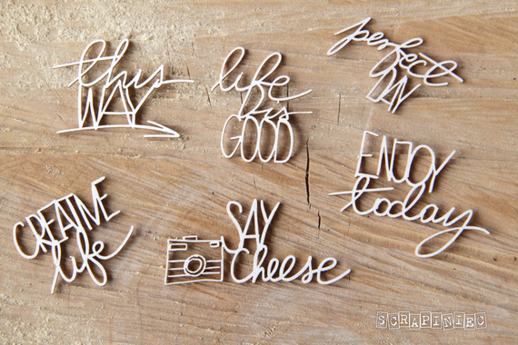 Chipboard Preserve memories - inscriptions - letterings