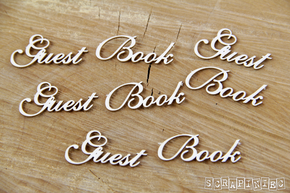 Chipboard Lettering Guest Book - 4 pcs