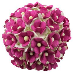 50 2-TONED DEEP PINK MULBERRY PAPER SWEETHEART BLOSSOM FLOWERS