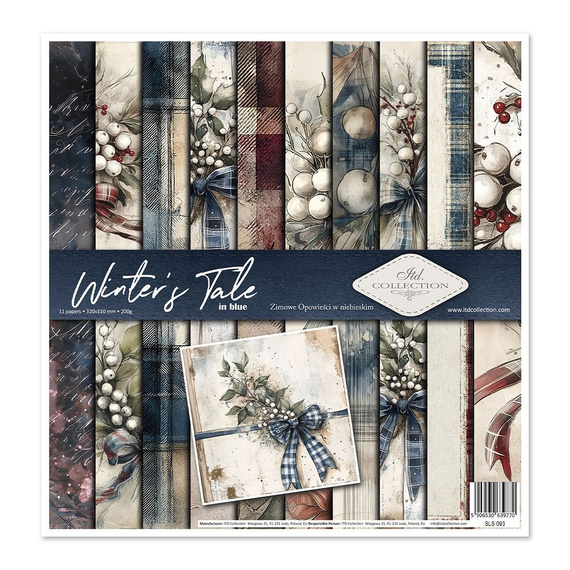 Set of scrapbooking papers 30x30 - Winter's Tale in blue