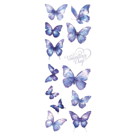 Stickers foil - White and blue butterflies