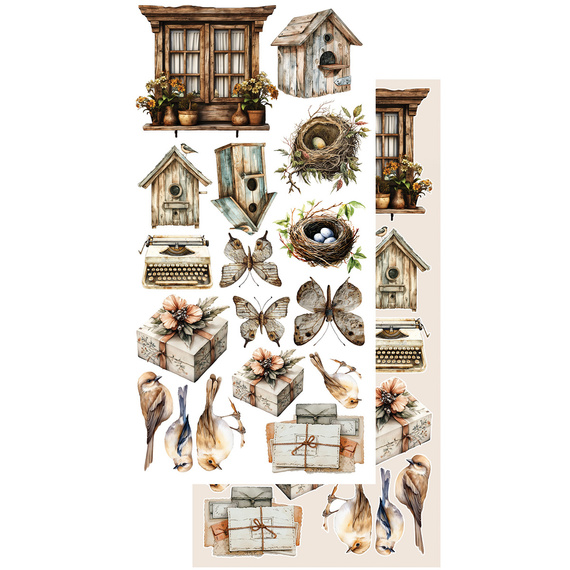 Set of 15x30 scrapbooking papers - Alchemy of Art - In silence, vintage