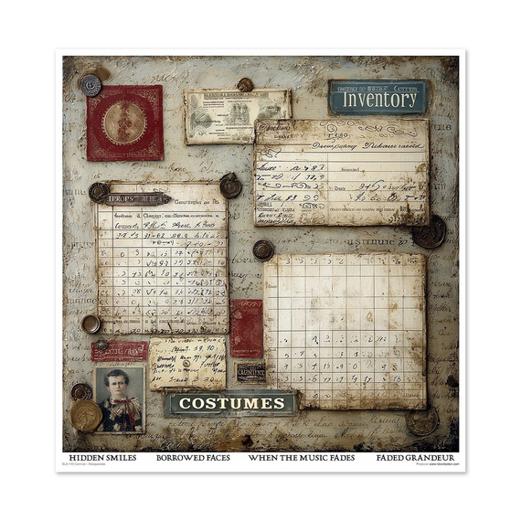 Set of scrapbooking papers 30x30 - Carnival - Masquerade - Itd Collection