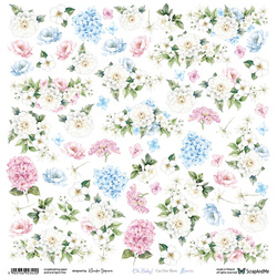 Scrapbooking paper 30x30 - ScrapAndMe - Oh, Baby - Flowers - cut-out sheet