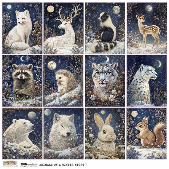 Stickers paper - ScrapLove - Animals on a Winter Night 1