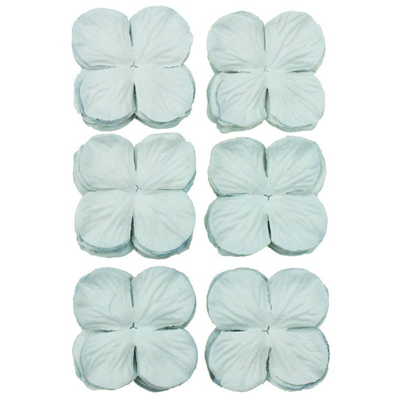 100 PALE BLUE HYDRANGEA BLOOMS 50MM