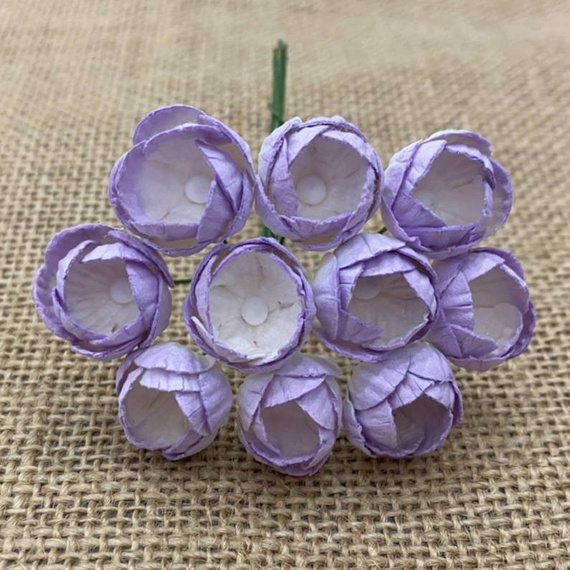 50 2 TONE LILAC MULBERRY PAPER BUTTERCUPS