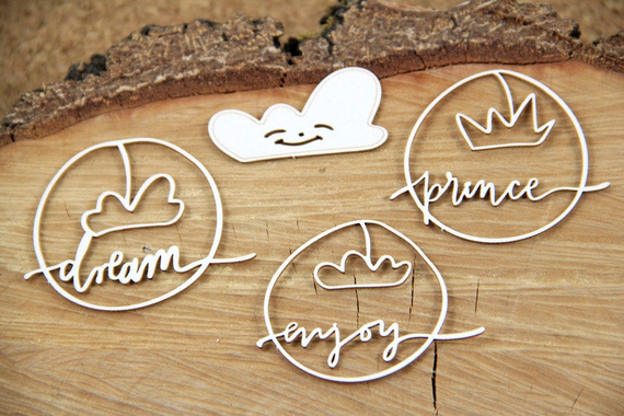 Chipboard - Clouded hearts - Prince