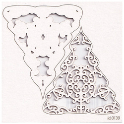 Chipboard Die Cut 2-layer small Christmas tree - Idea d'oro SC
