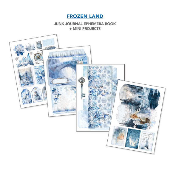 Set of scrapbooking papers A4 - Junk Journal &amp; Ephemera Book - Ciao Bella - Frozen Land