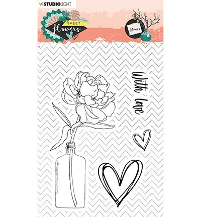 Stamp - StudioLight - Sweet Flowers No. 436 flower in a bottle scerca