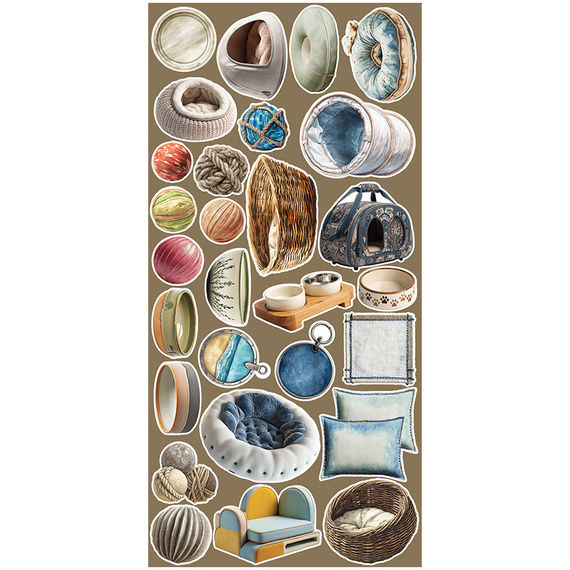 Time scrapbooking accessories set - Craft o'clock - Lovely Pets - mix 02