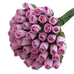 50 BABY PINK MULBERRY PAPER ROSEBUDS 6MM