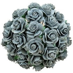 50 PARMA GREY MULBERRY PAPER OPEN ROSES 10MM