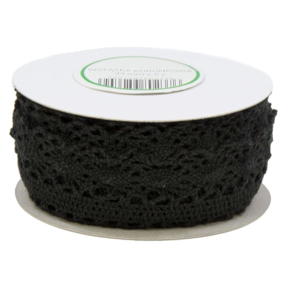 Cotton lace black 33 mm x 4,55 m