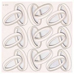 Chipboard - Love in 3D - Wedding rings 9pcs