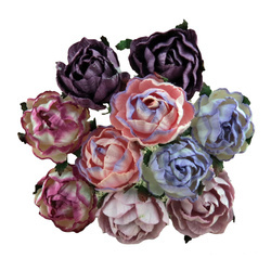 50 MIXED PINK PEONY MULBERRY PAPER FLOWERS